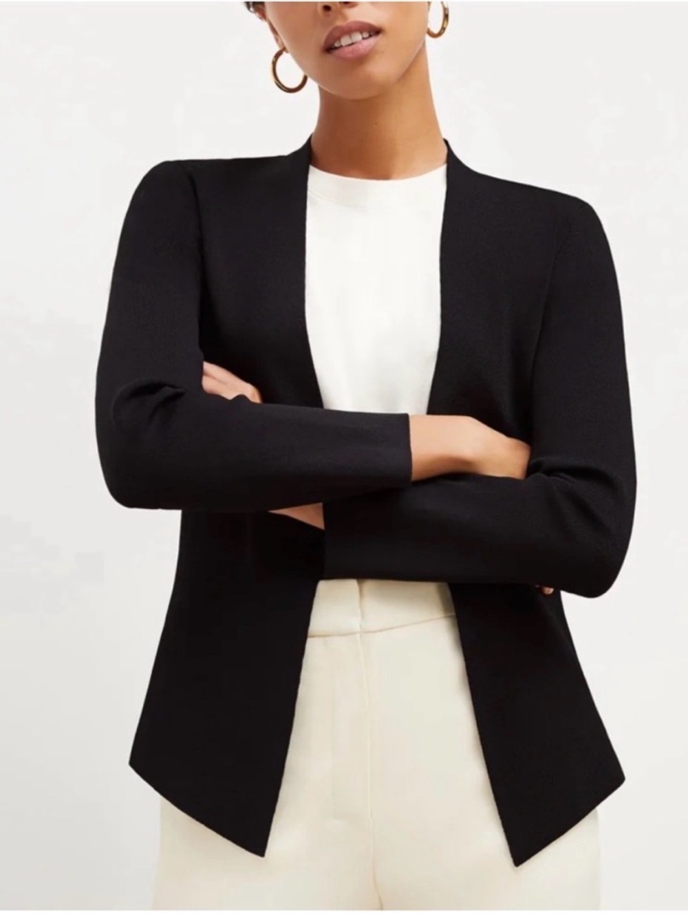 M.M. Lafleur The‎ Woolf Jardigan Cardigan Stretch Women Medium Black Open Front
